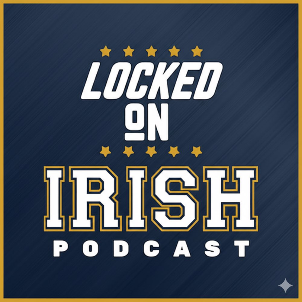 Locked On Irish Podcast graphic in navy, white, and gold.